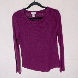 Old Navy Burgundy Winter Wine Plush Ribbed Long Sleeve Crew Neck Tee L